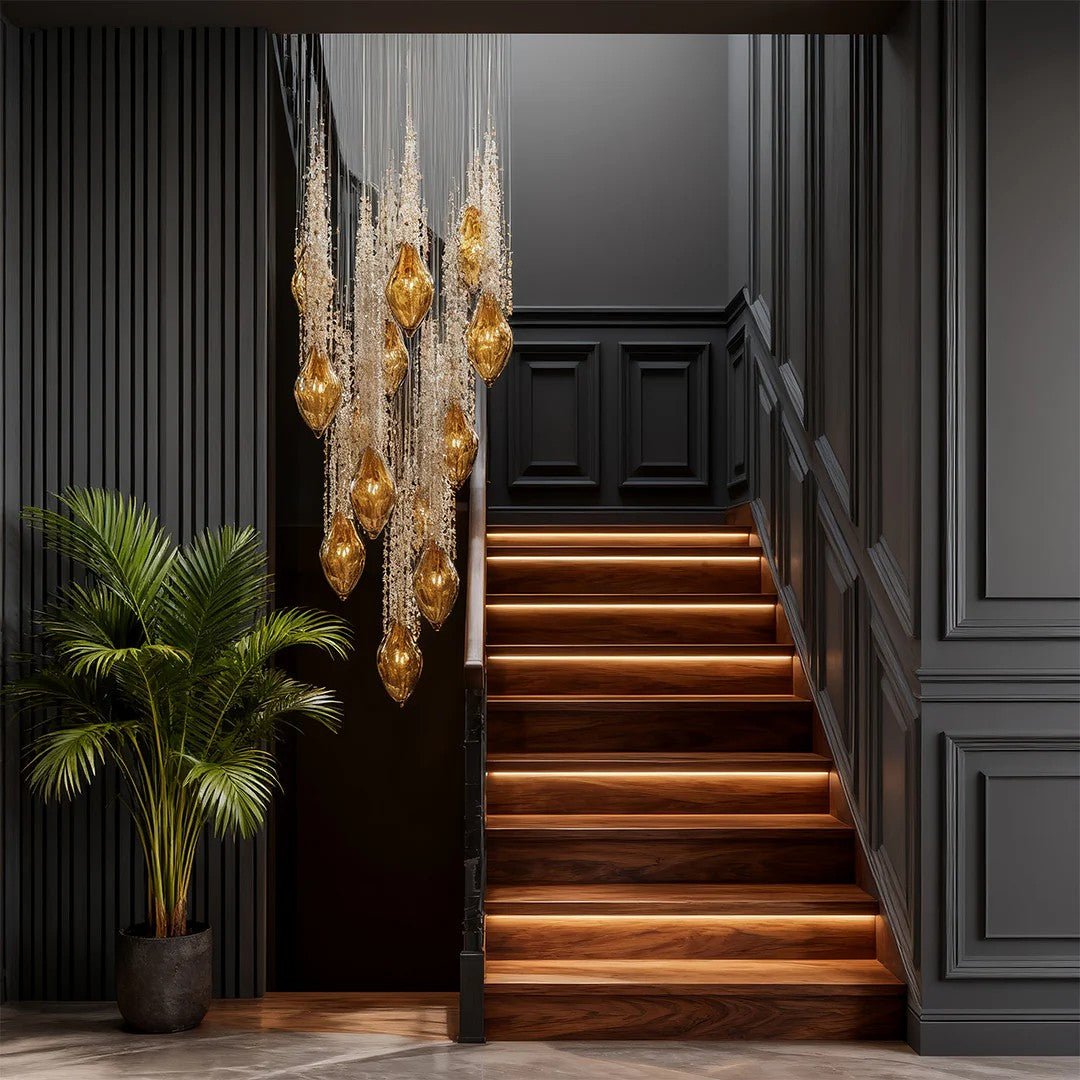 Stairway Chandelier Artistic Crystal Ceiling Light - Cyran Lamps