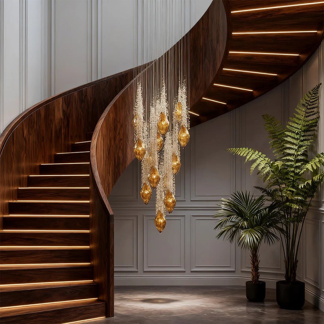 Stairway Chandelier Artistic Crystal Ceiling Light - Cyran Lamps