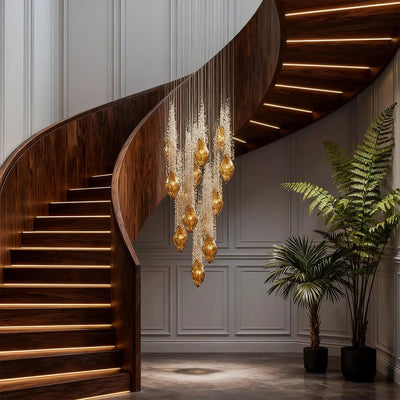 Stairway Chandelier Artistic Crystal Ceiling Light - Cyran Lamps