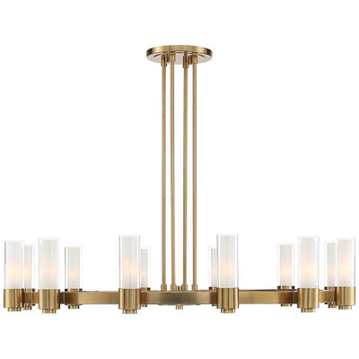 Stiffel Ennis 48" Wide Antique Brass 12-Light Ring Chandelier - cyranlighting