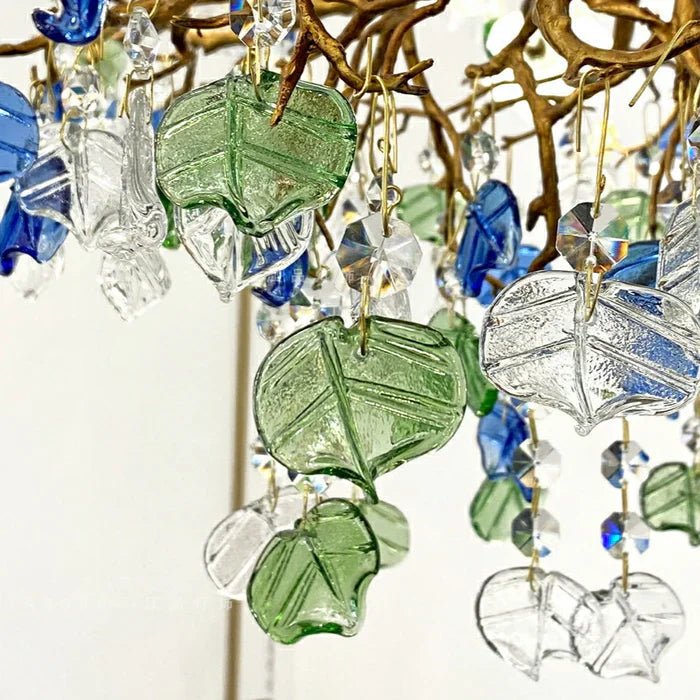 Stylish Colored Glaze Flower Crystal Chandelier - Cyran Lamps