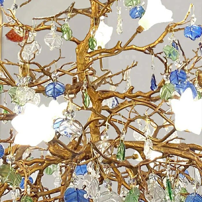 Stylish Colored Glaze Flower Crystal Chandelier - Cyran Lamps