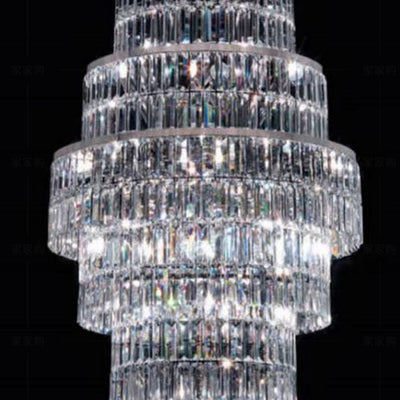 Stylish Foyer Hall Long Crystal Chandelier Large Staircase/ Entryway Decoration Ceiling Light Fixture - cyranlamps