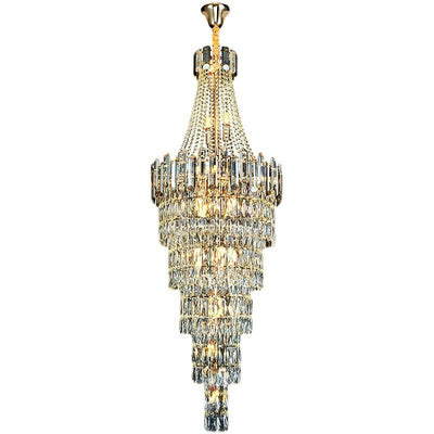 Stylish Foyer Long Staircase Chandelier Large Crystal Ceiling Lighting Fixture For Living Room Decoration - cyranlamps