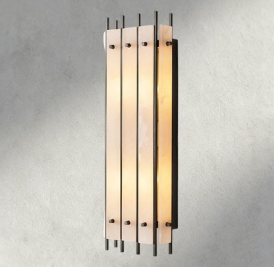 Sun Merca Alabaster Grand Rectangular Sconce - Cyran Lamps