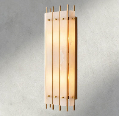 Sun Merca Alabaster Grand Rectangular Sconce - Cyran Lamps