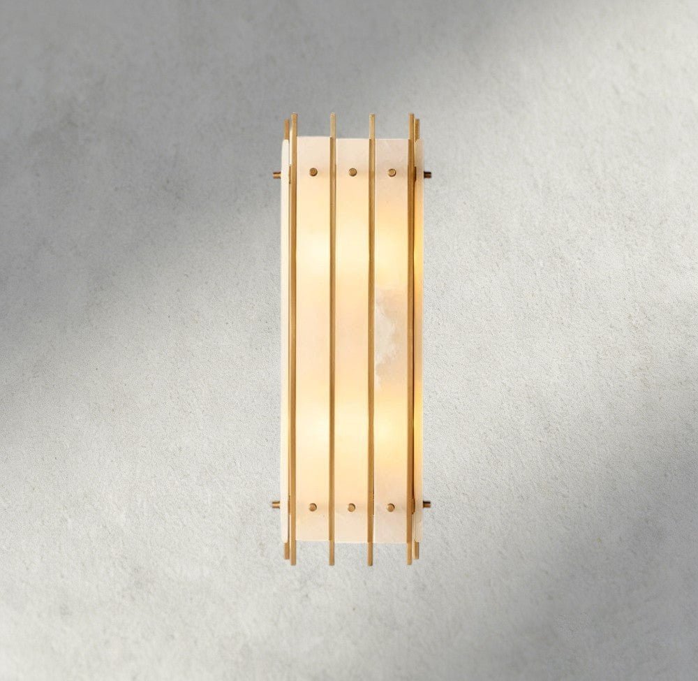 Sun Merca Alabaster Grand Rectangular Sconce - Cyran Lamps