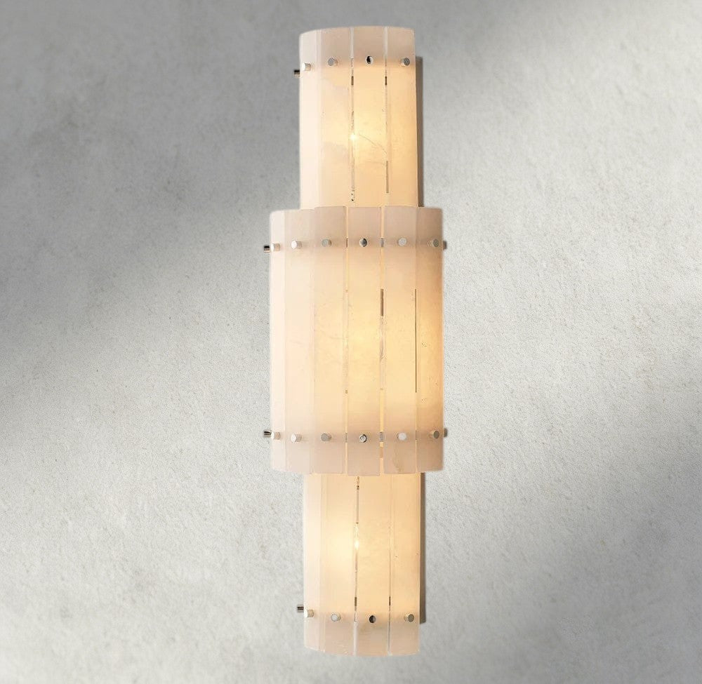 Sun Merca Alabaster Grand Round Sconce - cyranlighting