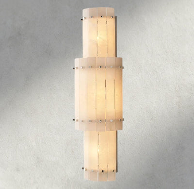 Sun Merca Alabaster Grand Round Sconce - cyranlighting