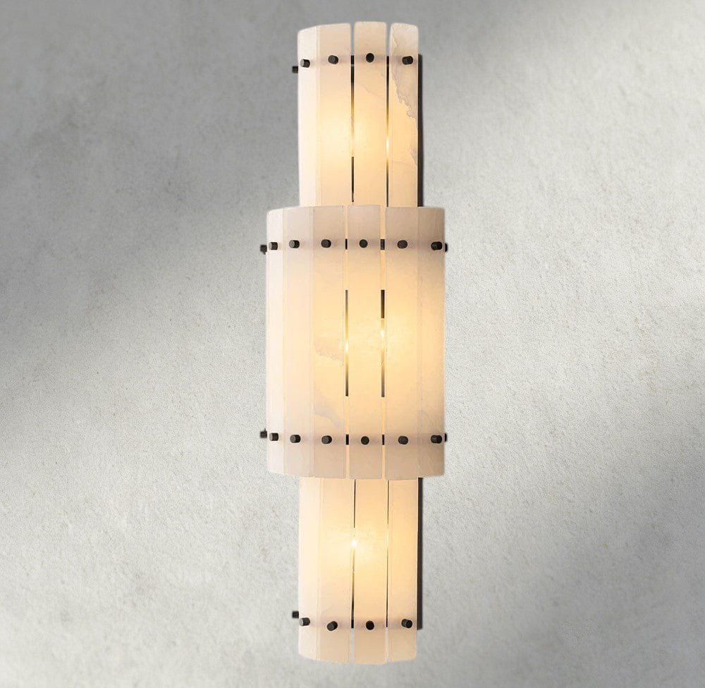 Sun Merca Alabaster Grand Round Sconce - cyranlighting