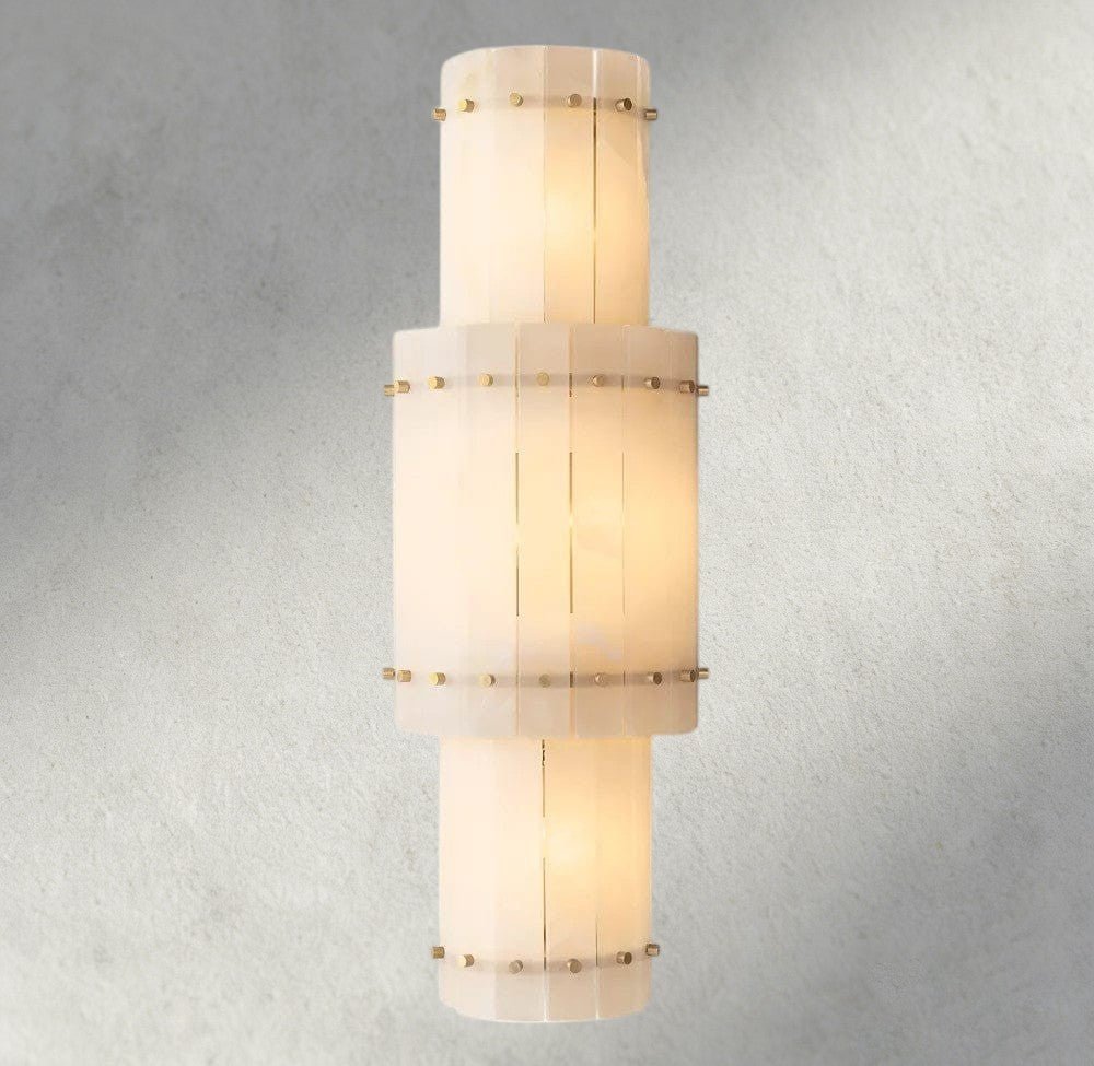 Sun Merca Alabaster Grand Round Sconce - cyranlighting