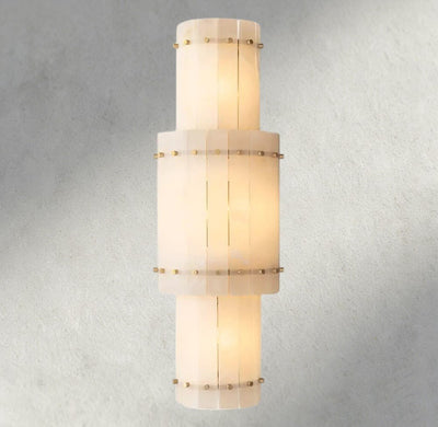 Sun Merca Alabaster Grand Round Sconce - cyranlighting