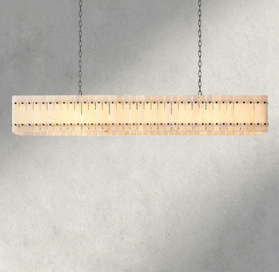 Sun Merca Alabaster Linear Chandelier 54", 72" - cyranlighting