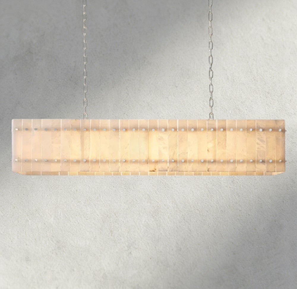 Sun Merca Alabaster Linear Chandelier 54", 72" - cyranlighting