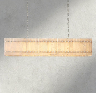 Sun Merca Alabaster Linear Chandelier 54", 72" - cyranlighting