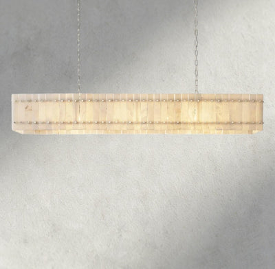 Sun Merca Alabaster Linear Chandelier 54", 72" - cyranlighting