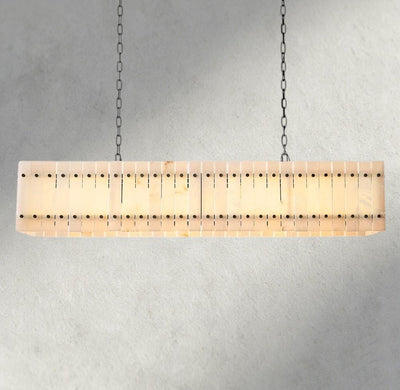 Sun Merca Alabaster Linear Chandelier 54", 72" - cyranlighting