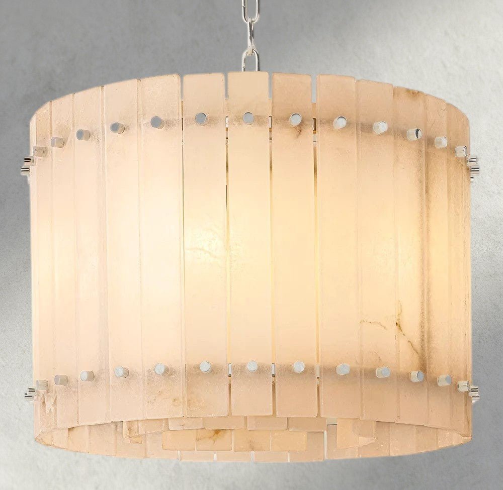 Sun Merca Alabaster Round Chandelier 22", 37", 48", 60" - Cyran Lamps