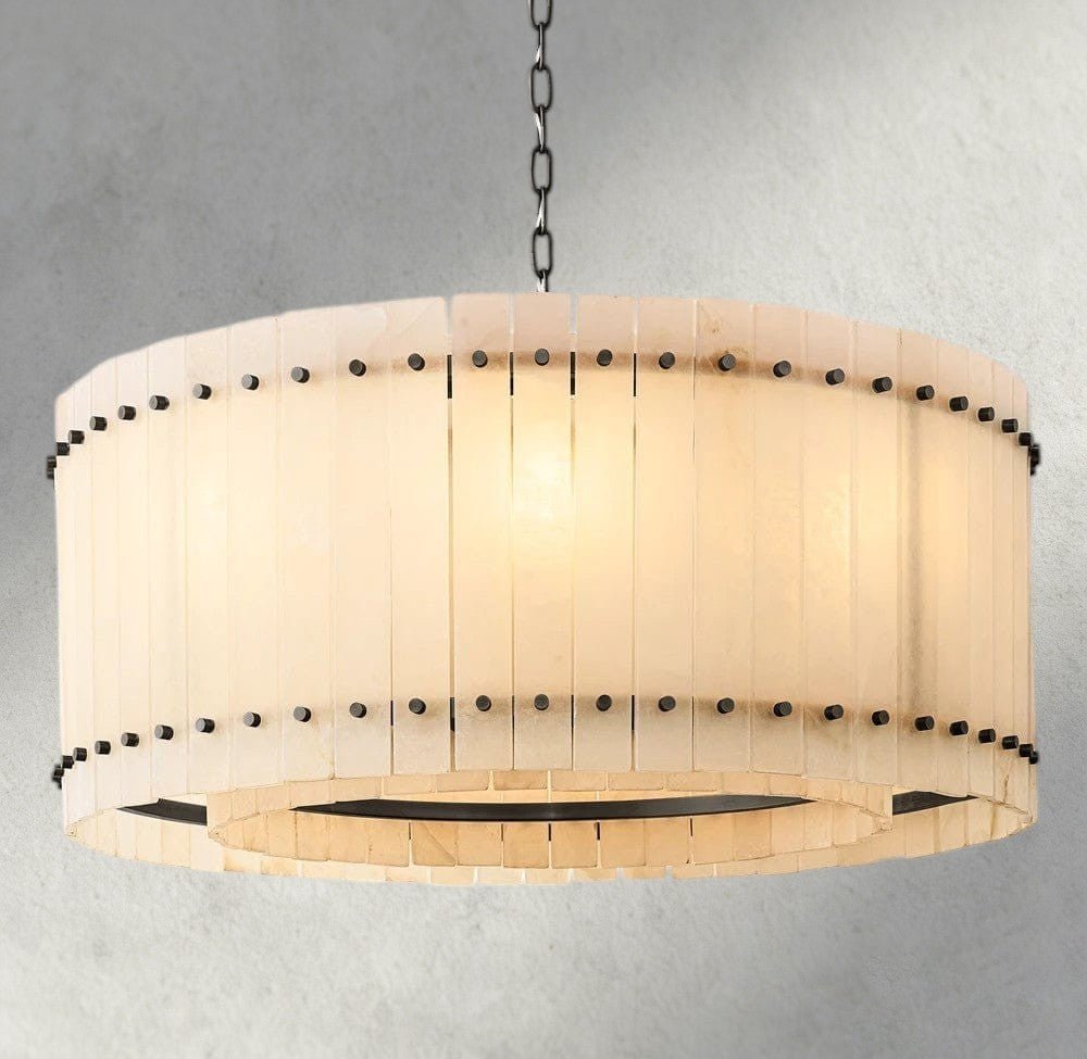 Sun Merca Alabaster Round Chandelier 22", 37", 48", 60" - Cyran Lamps