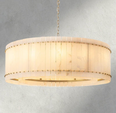 Sun Merca Alabaster Round Chandelier 22", 37", 48", 60" - Cyran Lamps