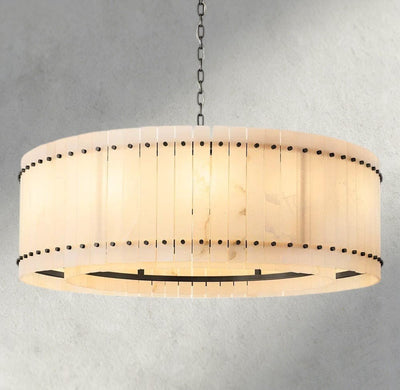 Sun Merca Alabaster Round Chandelier 22", 37", 48", 60" - Cyran Lamps