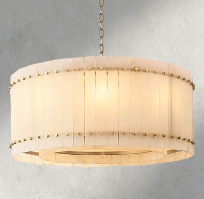 Sun Merca Alabaster Round Chandelier 22", 37", 48", 60" - Cyran Lamps