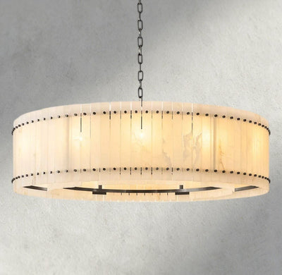 Sun Merca Alabaster Round Chandelier 22", 37", 48", 60" - Cyran Lamps