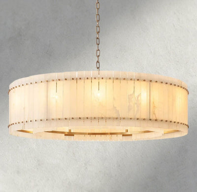 Sun Merca Alabaster Round Chandelier 22", 37", 48", 60" - Cyran Lamps