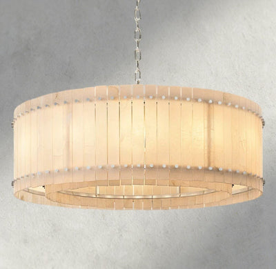Sun Merca Alabaster Round Chandelier 22", 37", 48", 60" - Cyran Lamps