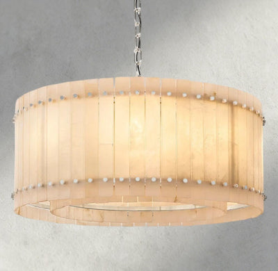Sun Merca Alabaster Round Chandelier 22", 37", 48", 60" - Cyran Lamps