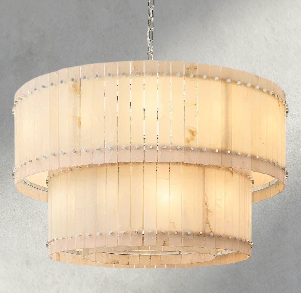 Sun Merca Alabaster Round Tiered Chandelier 22", 37", 48", 60" - Cyran Lamps