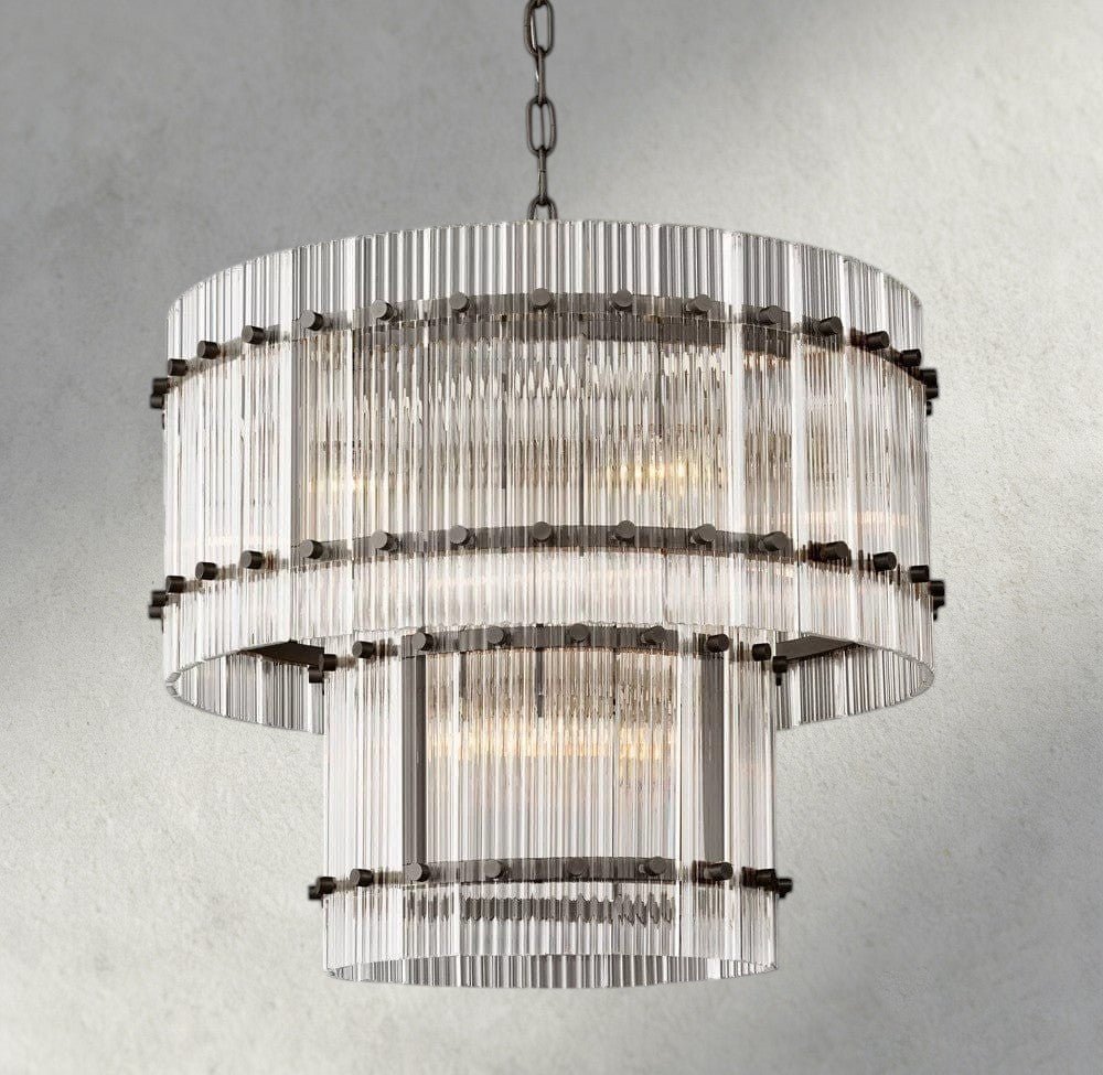 Sun Merca Two - Tier Round Chandelier 22", 37", 48", 60" - Cyran Lamps
