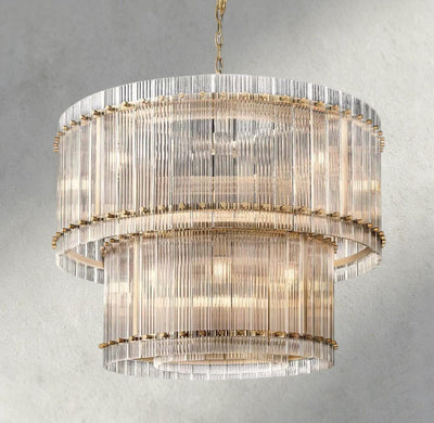Sun Merca Two - Tier Round Chandelier 22", 37", 48", 60" - Cyran Lamps