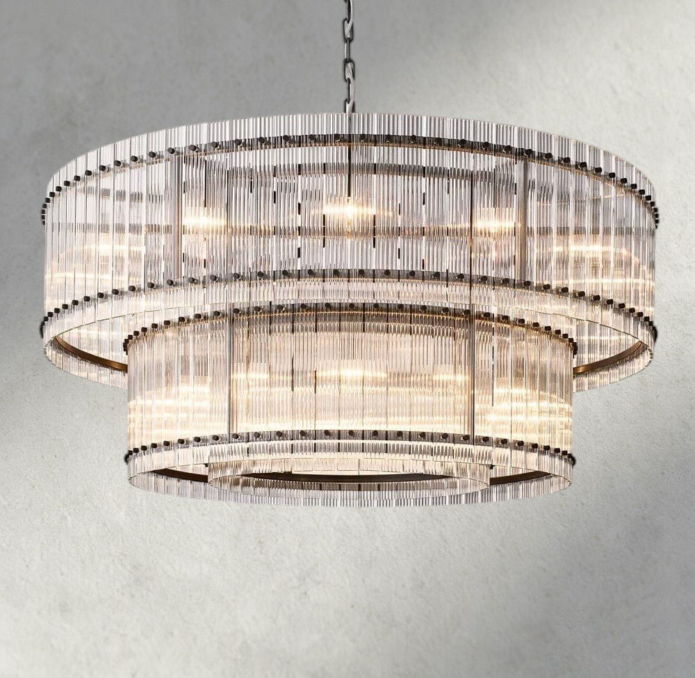 Sun Merca Two - Tier Round Chandelier 22", 37", 48", 60" - Cyran Lamps