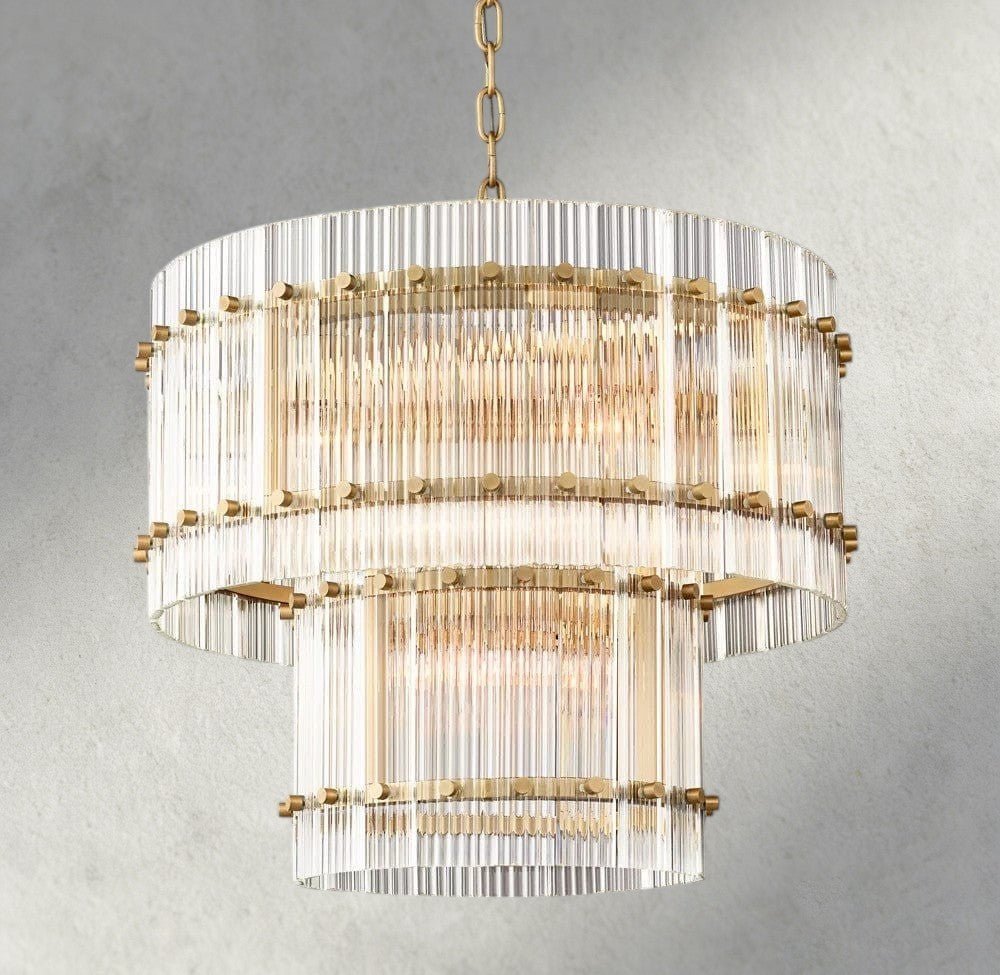 Sun Merca Two - Tier Round Chandelier 22", 37", 48", 60" - Cyran Lamps