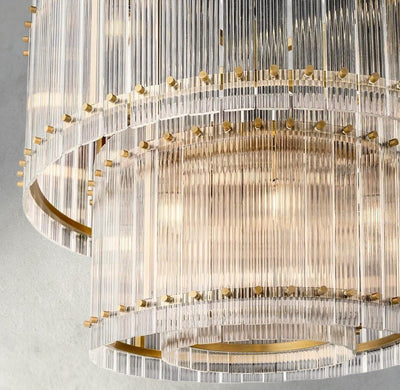 Sun Merca Two - Tier Round Chandelier 22", 37", 48", 60" - Cyran Lamps