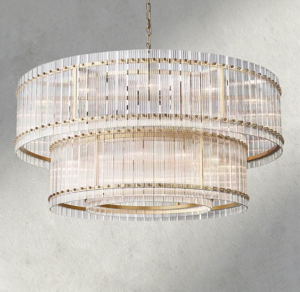 Sun Merca Two - Tier Round Chandelier 22", 37", 48", 60" - Cyran Lamps