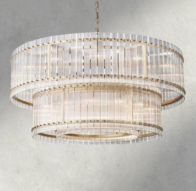Sun Merca Two - Tier Round Chandelier 22", 37", 48", 60" - Cyran Lamps