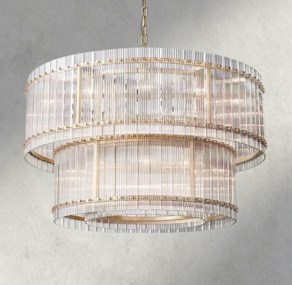 Sun Merca Two - Tier Round Chandelier 22", 37", 48", 60" - Cyran Lamps