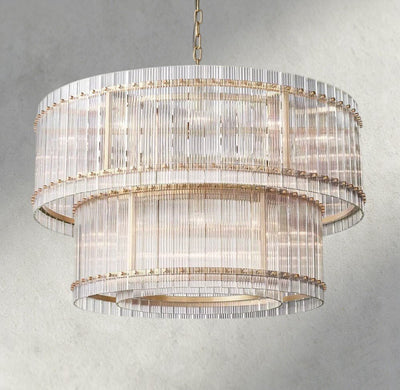Sun Merca Two - Tier Round Chandelier 22", 37", 48", 60" - Cyran Lamps