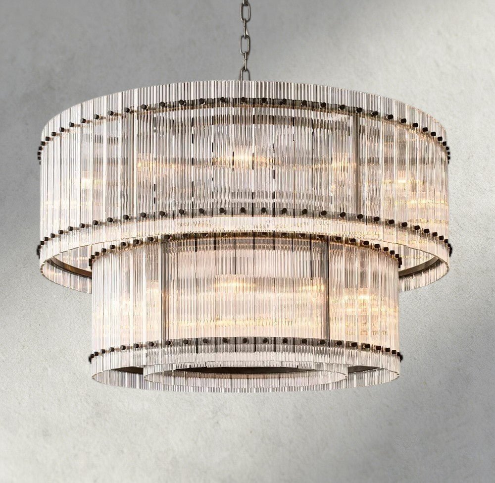 Sun Merca Two - Tier Round Chandelier 22", 37", 48", 60" - Cyran Lamps