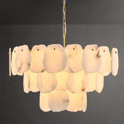 Talan Alabaster Round 3-Tier Chandelier 32″