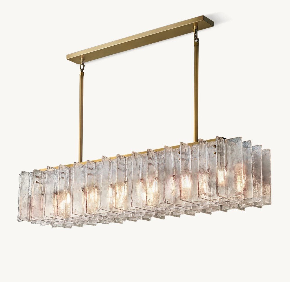 Trama Rectangular Chandelier 67" - Cyran Lamps