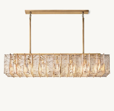 Trama Rectangular Chandelier 67" - Cyran Lamps