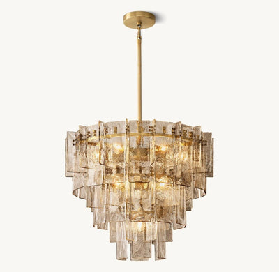 Trama Tiered Round Chandelier 36" - Cyran Lamps