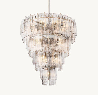 Trama Tiered Round Chandelier 47" - Cyran Lamps