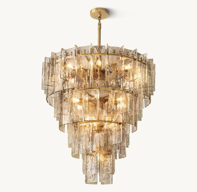 Trama Tiered Round Chandelier 47" - Cyran Lamps