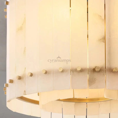 Valmont 2 - Tier Marble Chandelier 23" - cyranlighting