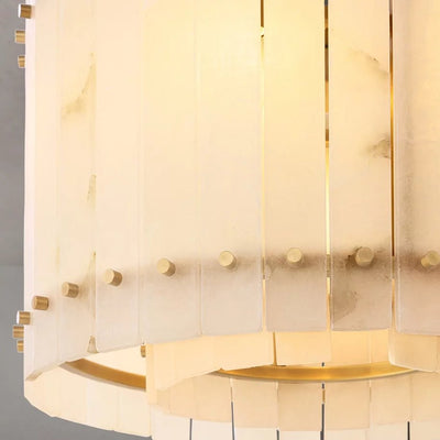 Valmont 2 - Tier Marble Chandelier 23" - cyranlamps