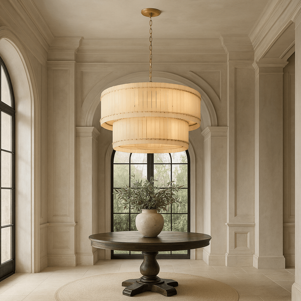 Valmont Marble Chandelier 39" - cyranlighting